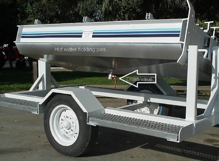 200 Bottle Trailer With and Without hot water holding pan services tulare